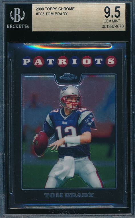 Tom Brady 2008 Topps Chrome TC3 Base BGS 9 5 Price Guide Sports Card