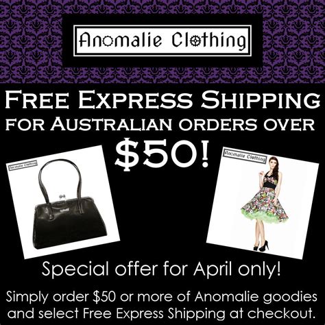 April offer: Free Express Shipping for Orders over $50! – Anomalie Clothing