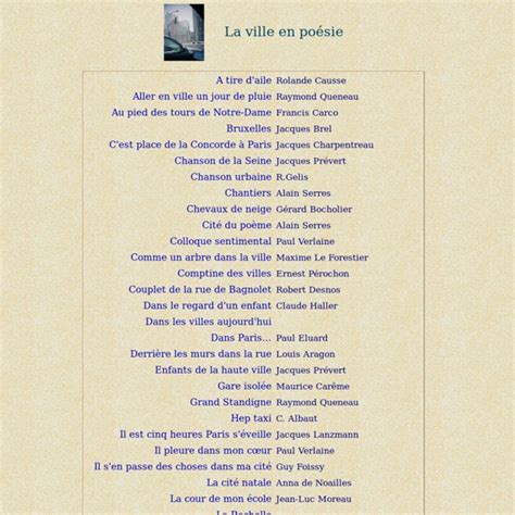 Poeme Ville