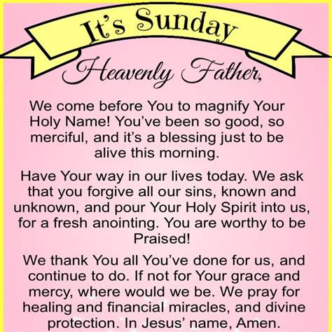 Sunday Blessings Morning Prayer