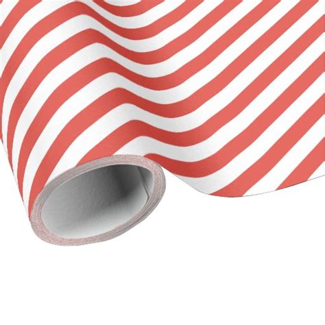 Fire Red Diagonal Stripe Wrapping Paper Zazzle