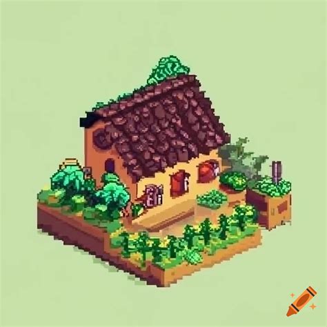 16 Bit Pixel Art Cute Stardew Valley Cozy Vegetable Farm Raise Garden Isometric Pixel Art