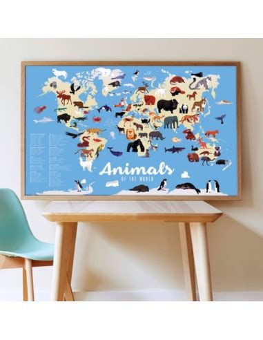 Poppik Animaux De Monde Poster P Dagogique Stickers