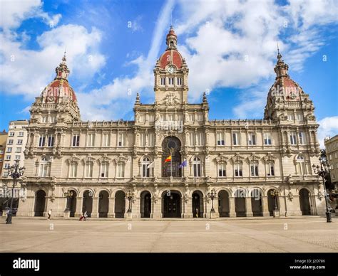 La Coruna Spain March 27 2017 View Of The Maria Pita Square With