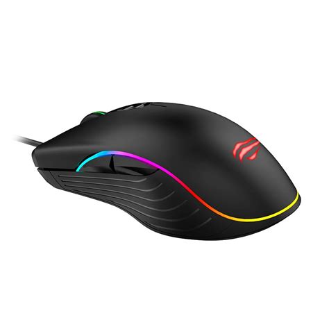 Mouse Gamer Havit RGB Conexão USB 3200DPI 7 Botões Preto MS1006