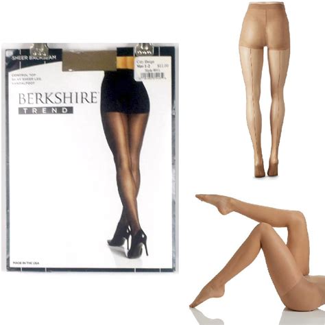 Berkshire 8011 Trend Sheer Tonal Back Seam Control Top Pantyhose 2 Plus City Beige For Sale