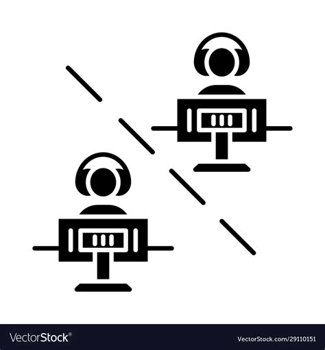 Multiplayer Video Game Glyph Icon Royalty Free Vector Image