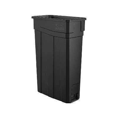 Suncast Commercial Suncast Slim Indoor Trash Can W/ No Lid Black Poly 23 Gal. (tcn2030bk) : Target