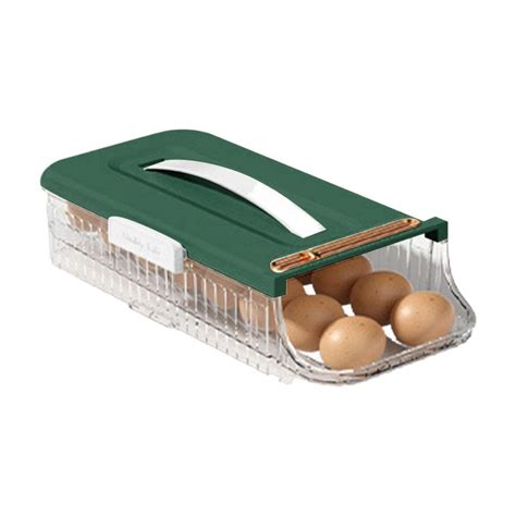 WinysinEgg Holder For Fridge Auto Scrolling Egg Holder 4 Floors Egg