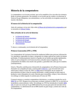 Historia De La Computadora PDF