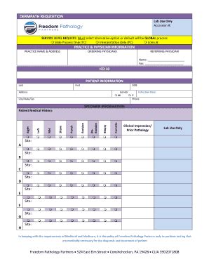 Fillable Online Dermpath Requisition Freedom Pathology Partners Fax