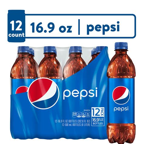 Pepsi Cola Soda Pop, 16.9 fl oz, 12 Pack Bottles - Walmart.com