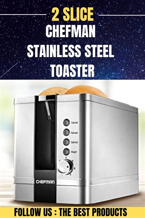 Chefman Slice Pop Up Stainless Steel Toaster With Shade Settings