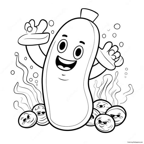 Spicy Hot Cheetos Cartoon Character Coloring Page