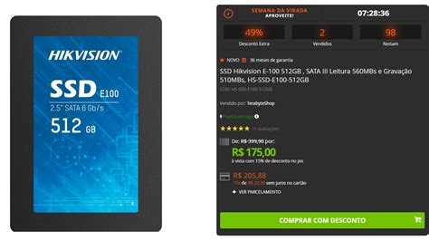 Terabyte On Twitter OFERTA SSD Hikvision E 100 512GB SATA III