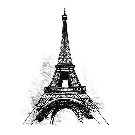 Premium Photo A Drawing Of The Eiffel Tower In Paris Generative Ai