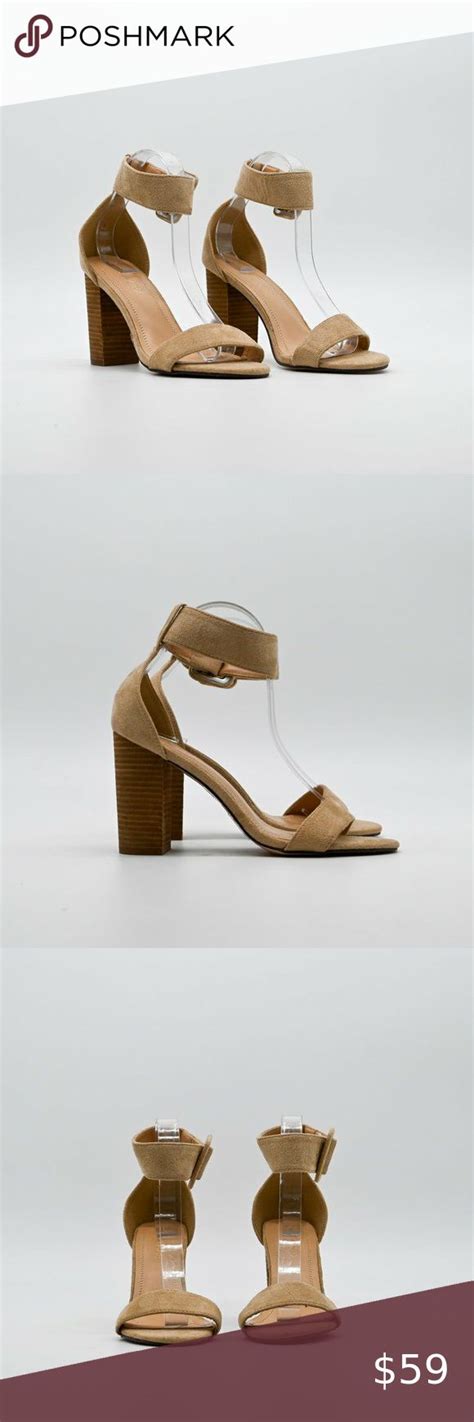 CHASE CHLOE Belinda Block Heel Sandal Nude Block Heels Sandal