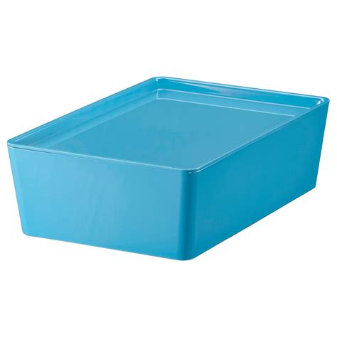 Kuggis Storage Box With Lid Blue Plastic Ikea