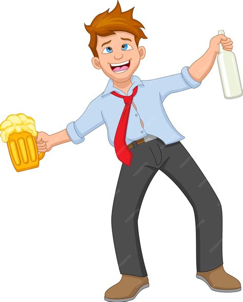 Premium Vector Cartoon Drunk Man Carrying Beer