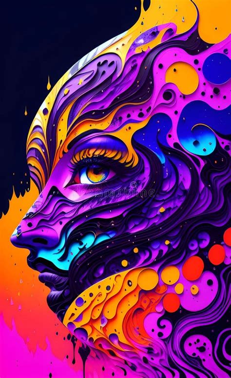 The Liquid Face Ai Generated Artwork Stock Illustration