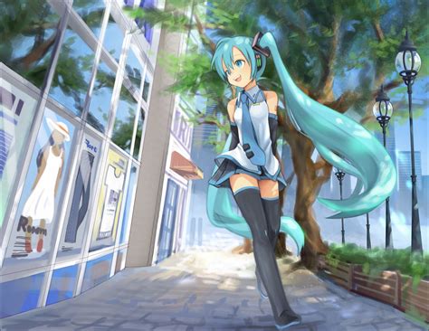 Hintergrundbilder Anime Mädchen städtisch blau Vocaloid Hatsune