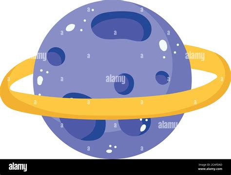 Planeta Saturno Sistema Solar Dibujos Animados Icono Aislado Dise O