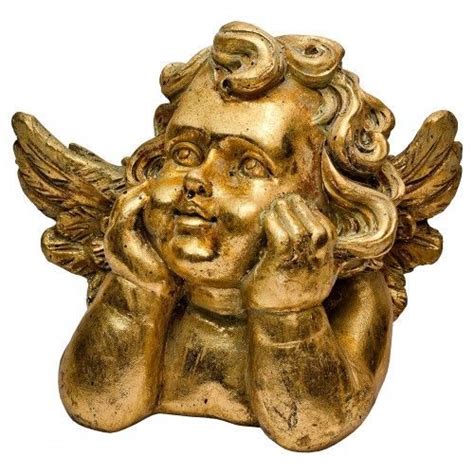 Gold Cherub Decoration Cherub Statue Shell Sculpture