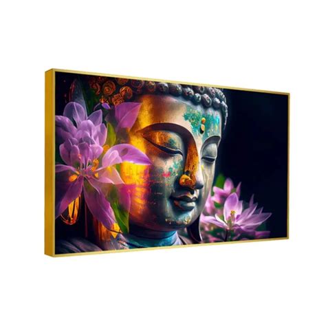 Floral Nirvana Buddha Canvas Wall Painting - WallMantra