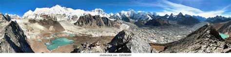 Beautiful Panoramic View Mount Cho Oyu Stock Photo