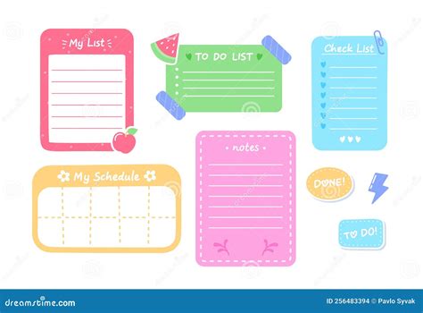 Cartoon Funny Paper Note Cute School Stickers List Planner Or