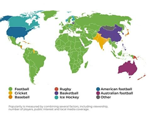 World Most Popular Sports Wall Map By Maps Of World