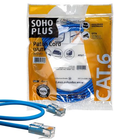 Cabo De Rede Patch Cord U Utp CAT 6 2 50m Azul Claro SohoPlus Furukawa