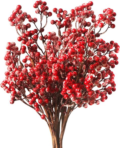 Amazon de 6 STÜCKE Weihnachten Rote Beeren 50 cm Lange Künstliche