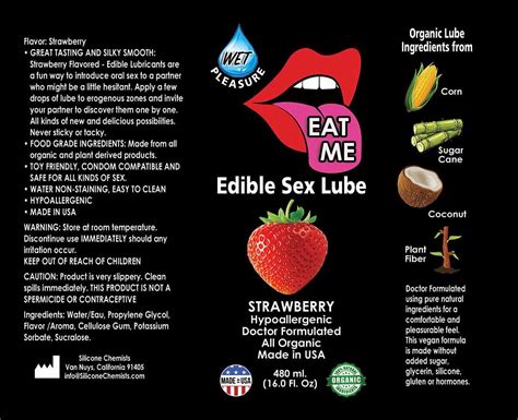 Eat Me Fruit Flavored Sex Lubricants 16 Oz Clear Personal Fruit