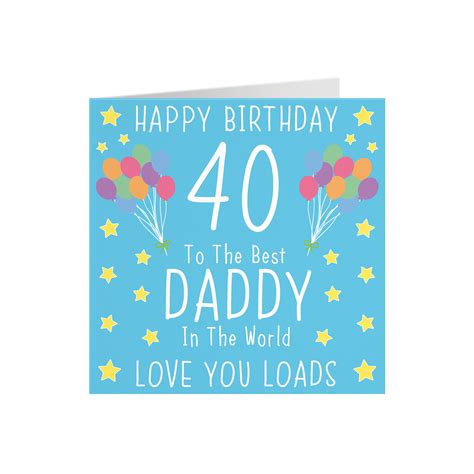 Daddy 40th Birthday Card Happy Birthday 40 To The Best Etsy