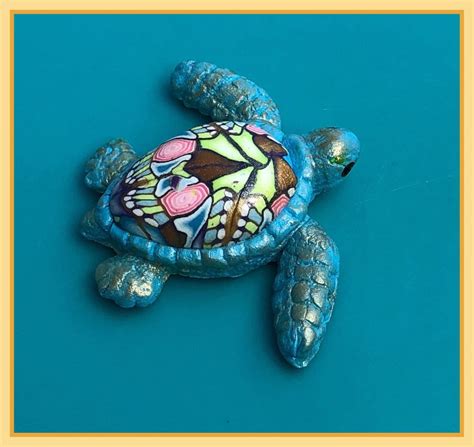 Polymer Clay Sea Turtle Magnet Etsy