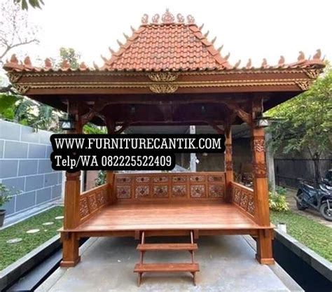 Gazebo Kayu Jati Minimalis Ukiran Haidi Jati Furniture