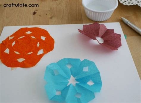 Tissue Paper Snowflake Art Craftulate