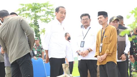 Presiden Jokowi Didampingi Mentan Syl Lakukan Percepatan Tanam Padi Di