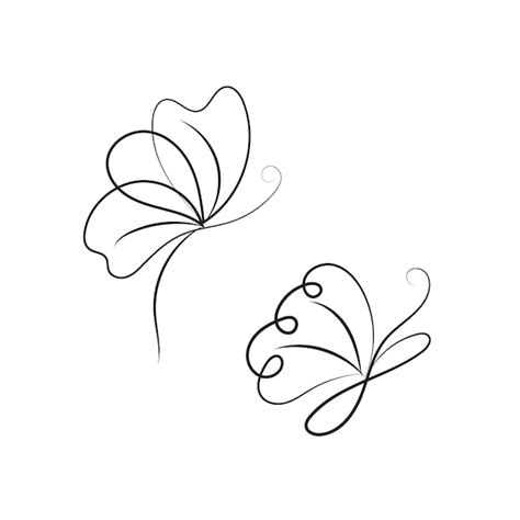 Premium Vector Beautiful Butterfly Outline Illustration