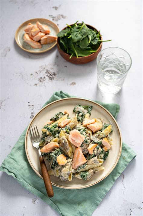 Pasta Florentine Met Zalm Brenda Kookt