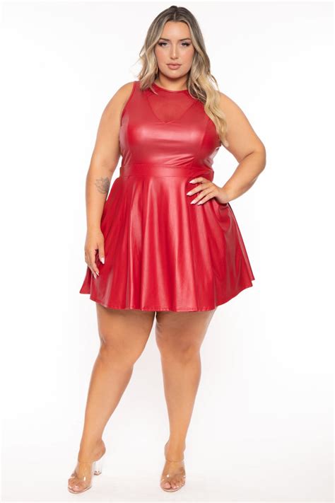 Dresse Red Leather Dress