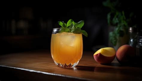 Ginger Peach Fizz Un C Ctel Burbujeante Hecho Con Pur De Durazno