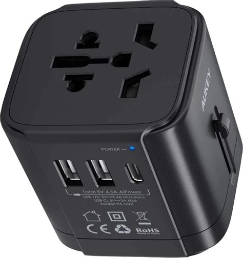 Aukey Pa Ta01 Universal Travel Adapter With Usb C And Usb A Ports Raukey