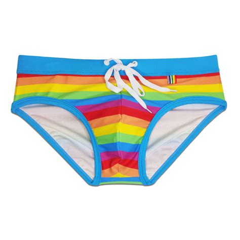 Retro Rainbow Swim Briefs Queer In The World The Shop