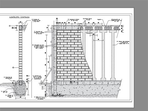 Detalles Constructivos En Autocad De Mamposteria Ladrillos Muros Ca