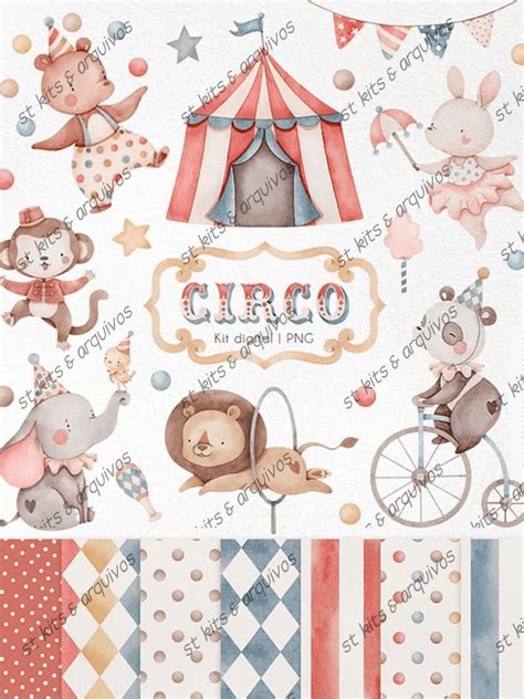 Kit Digital Circo Em Aquarela Elo Produtos Especiais