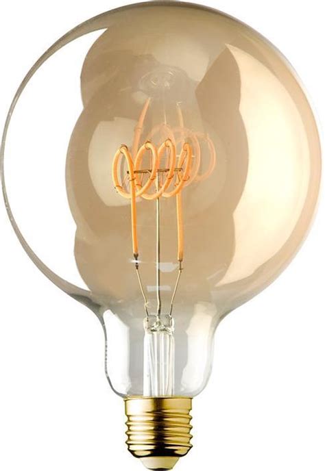 E27 LED Lamp Vintage Globe 125 Spiraal Lybardo Gold 4W 2000K Extra Warm