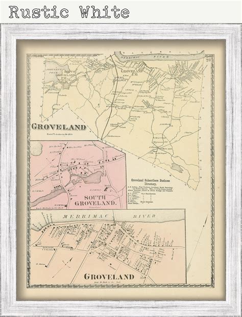GROVELAND, Massachusetts 1872 Map - Replica or Genuine ORIGINAL
