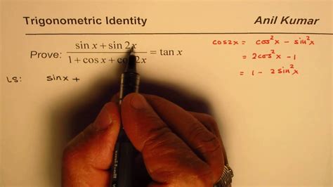 Trigonometric Identity Application Of Cos 2x Double Angle Formula Youtube